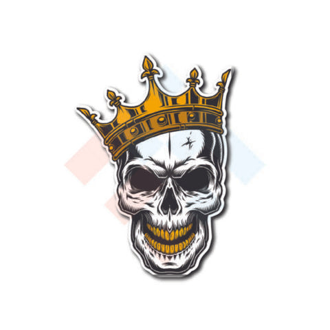 Skull and Crown Gold Sticker
