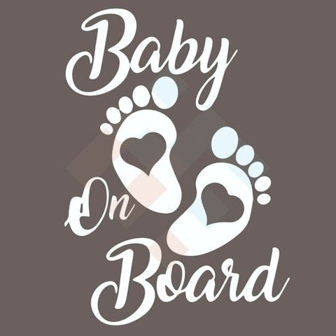 Love-Heart Feet Baby On Board Sticker