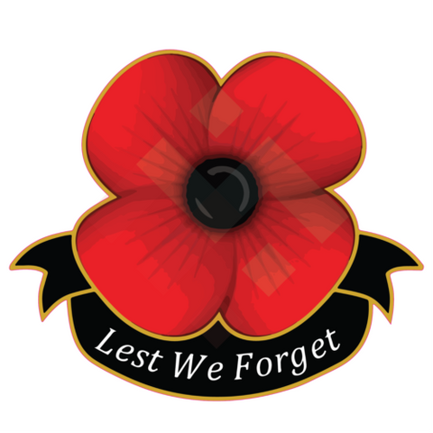 Lest We Forget Poppy Remembrance Day Sticker