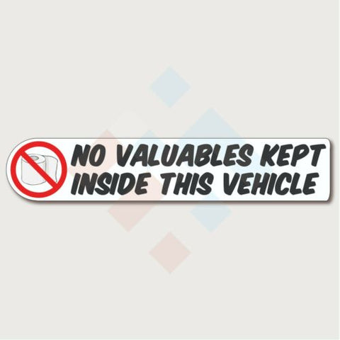 No Valuables (Toilet Paper) Kept in Vehicle Sticker
