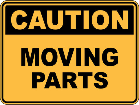 Caution Moving Parts Sticker