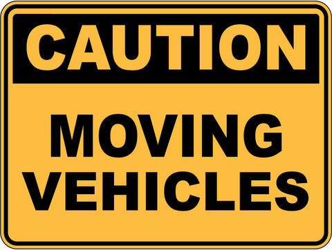 Caution Moving Vehicles Sticker