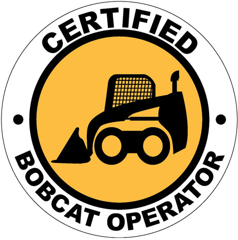 Certified Bobcat Operator Hard Hat Sticker