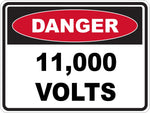 Danger 11,000 Volts Sticker