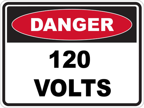 Danger 120 Volts Sticker