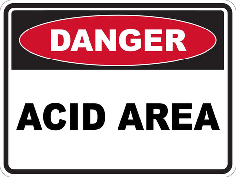 Danger Acid Area Sticker