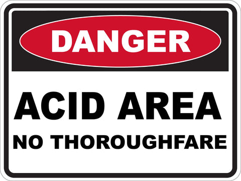 Danger Acid Area No Thoroughfare Sticker