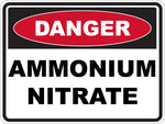Danger Ammonium Nitrate Sticker