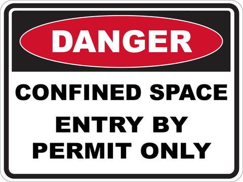 Danger Confined Space Entry By Permit Only Sticker