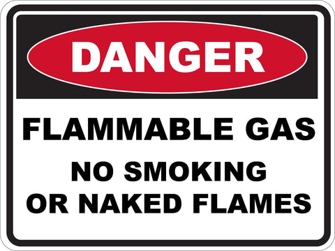 Danger Flammable Gas No Smoking Or Naked Flames Sticker