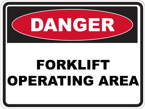 Danger Forklift Operating Area Sticker