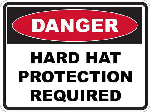 Danger Hard Hat Protection Required Sticker