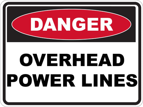 Danger Overhead Power Lines Sticker