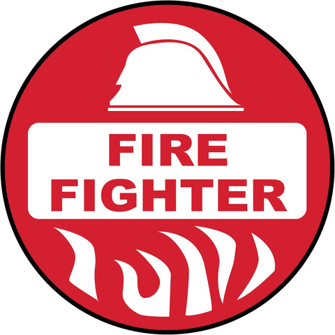 Fire Fighter Hard Hat Sticker