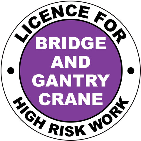 Licence For Bridge And Gantry Crane Hard Hat Sticker
