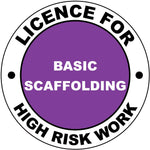 Licence For Basic Scaffolding Hard Hat Sticker
