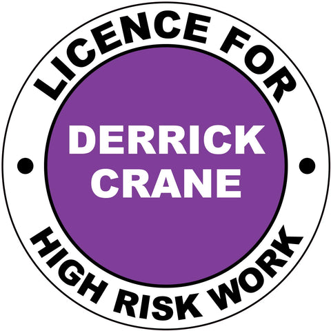 Licence For Derrick Crane Hard Hat Sticker