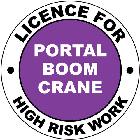 Licence For Portal Boom Crane Hard Hat Sticker