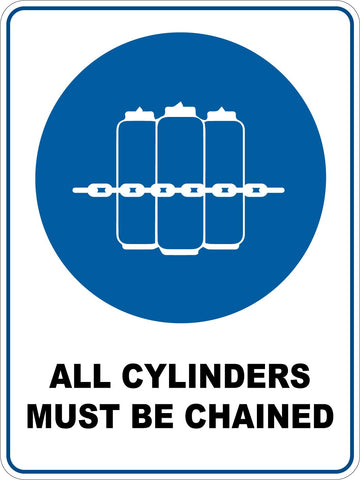 Mandatory All Cylinders Must Be Chained Sticker