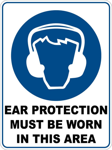 Mandatory Ear Protection Must Be Worn In This Area Sticker