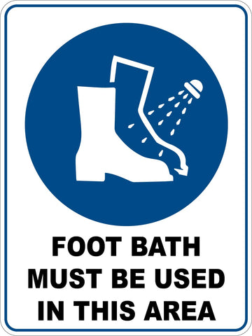 Mandatory Foot Bath Must Be Used In This Area Sticker