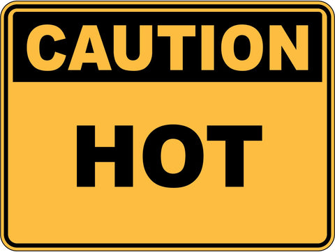 Caution Hot Sticker