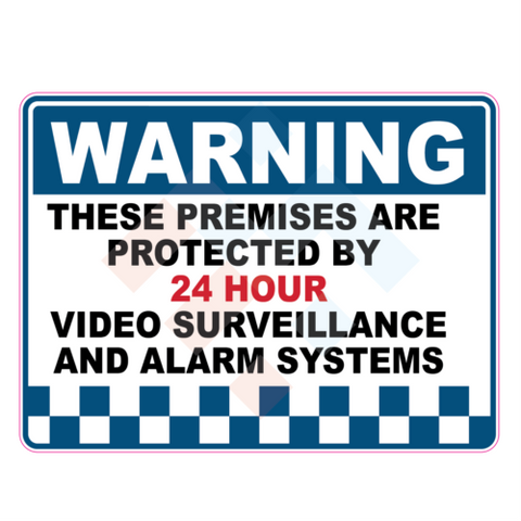Warning Video Surveillance Alarm Sign 6 Sticker Pack