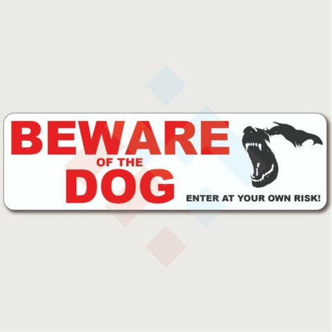 2x Beware Of The Dog Sign Sticker