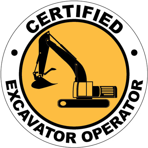 Certified Excavator Operator Hard Hat Sticker