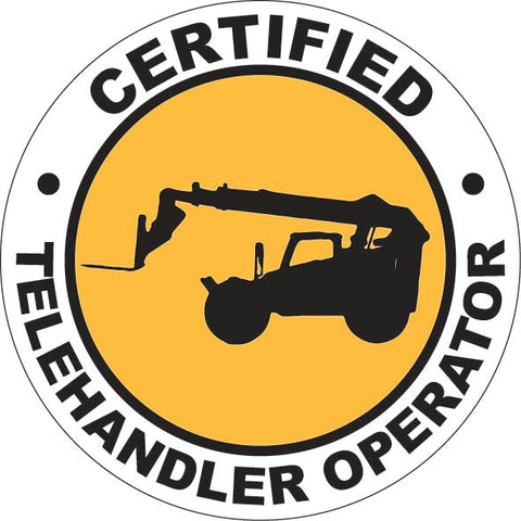 Certified Telehandler Operator Hard Hat Sticker