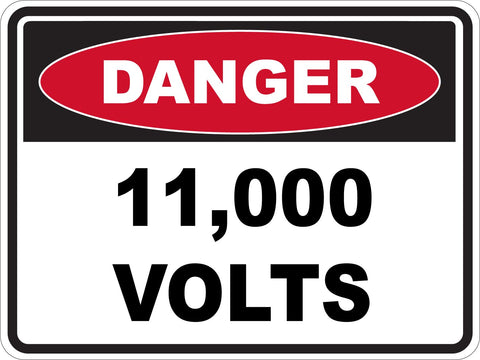 Danger 11,000 Volts Sticker
