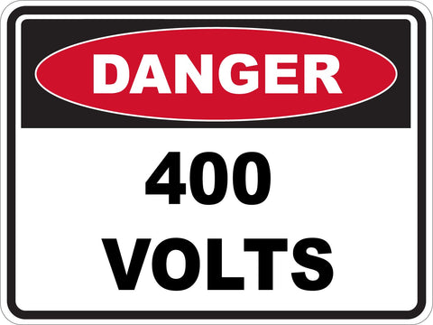 Danger 400 Volts Sticker