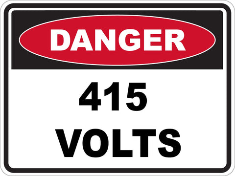 Danger 415 Volts Sticker