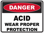 Danger Acid Wear Proper Protection Sticker