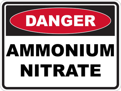 Danger Ammonium Nitrate Sticker