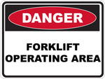 Danger Forklift Operating Area Sticker