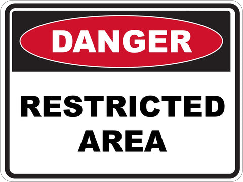 Danger Restricted Area Sticker