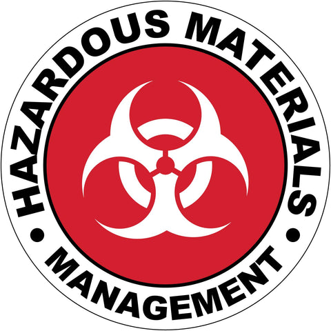 Hazardous Materials Management Hard Hat Sticker