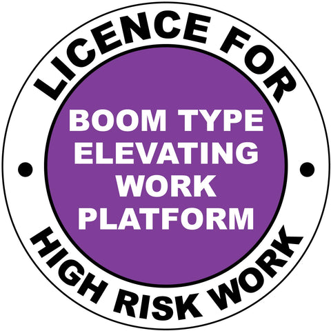 Licence For Boom Type Elevating Work Platform Hard Hat Sticker