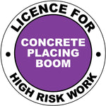 Licence For Concrete Placing Boom Hard Hat Sticker