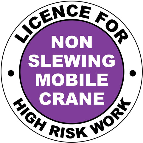 Licence For Non Slewing Mobile Crane Hard Hat Sticker