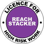 Licence For Reach Stacker Hard Hat Sticker