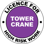 Licence For Tower Crane Hard Hat Sticker