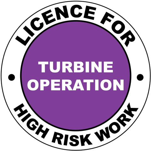 Licence For Turbine Operation Hard Hat Sticker