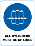 Mandatory All Cylinders Must Be Chained Sticker