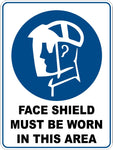 Mandatory Face Shield Must Be Worn In This Area Sticker
