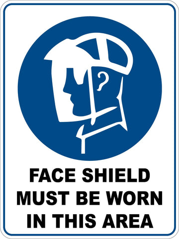 Mandatory Face Shield Must Be Worn In This Area Sticker
