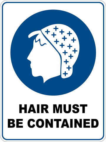Mandatory Hair Must Be Contained Sticker