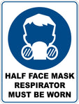 Mandatory Half Face Mask Respirator Must Be Worn Sticker