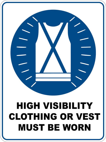 Mandatory High Visibility Clothing Must Be Worn Sticker